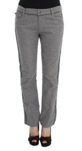Ermanno Scervino Gray Cotton Straight Fit Casual Pants -   -  Ermanno Scervino.